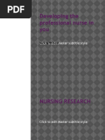 Developing The Professional Nurse in You: Click To Edit Master Subtitle Style