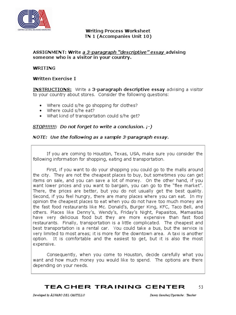 Writing Process Worksheet