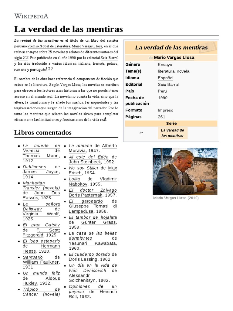 La Verdad De Las Mentiras Pdf Novelas Dublineses