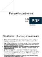Female Incontinence: DR Alin Ciopec