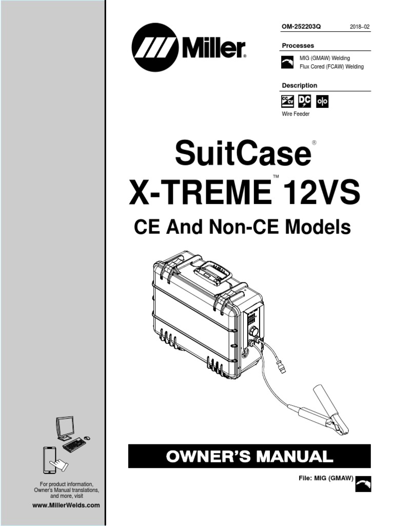 Miller suitcase 2024 xtreme 12vs