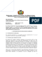 SCP 0894-2015-s2 Marco Antonio Cardozo Jemio - Derecho Presuncion de Veracidad de Hechos y Actos Denunciados Por El Accionante y Dilacion Indebida Procesal