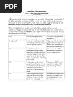 Lesson Plan & Implementation: Level 2 Video Reflection and Analysis