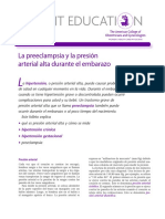 10.  GINECOLOGIA Y OBSTETRICIA. La preeclampsia y la presión arterial alta durante el embarazo. Patient Education Pamphlet- ACOG. 2009