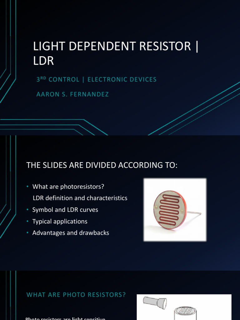 Light Dependent Resistor PDF Electricity Electrical Components