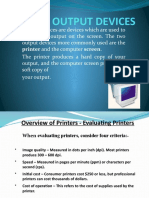Output Devices: Printer and The Computer Screen
