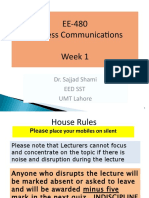 EE-480 Wireless Communications Week 1: Dr. Sajjad Shami Eed SST UMT Lahore