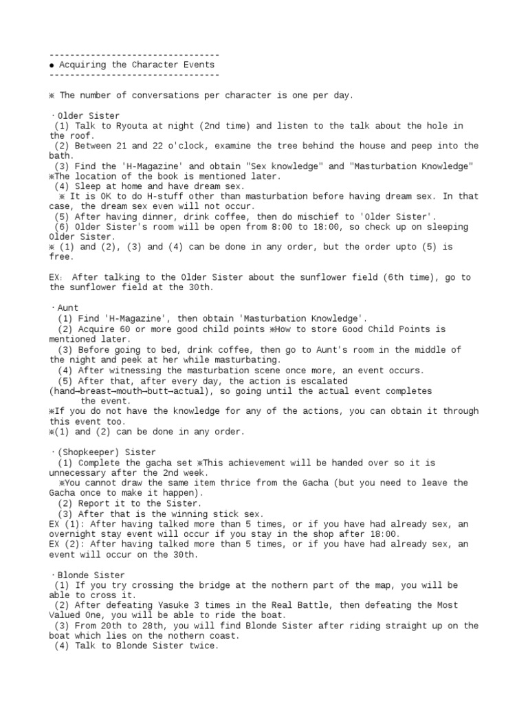 My Secret Summer Vacation Walkthrough PDF Nature