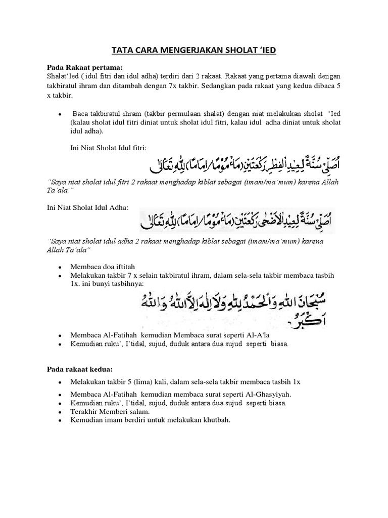 Tata Cara Mengerjakan Sholat