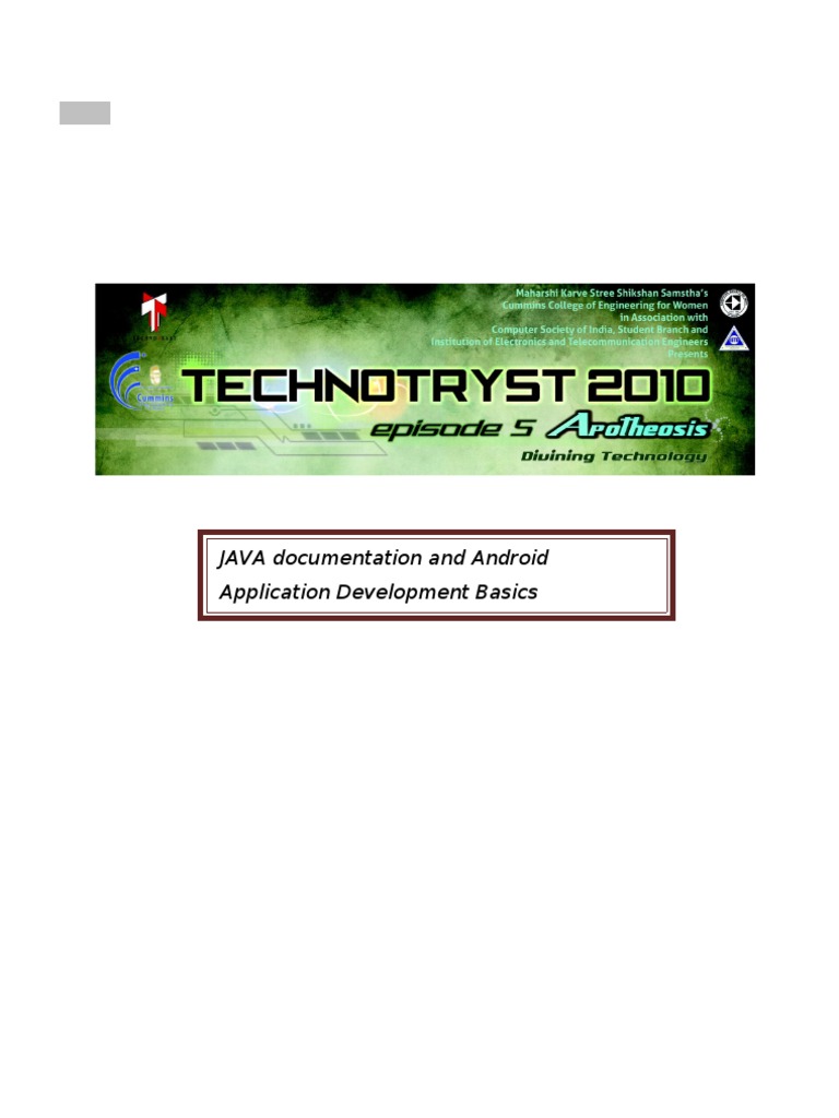 JAVA Documentation and Android Application Development Basics | PDF ...