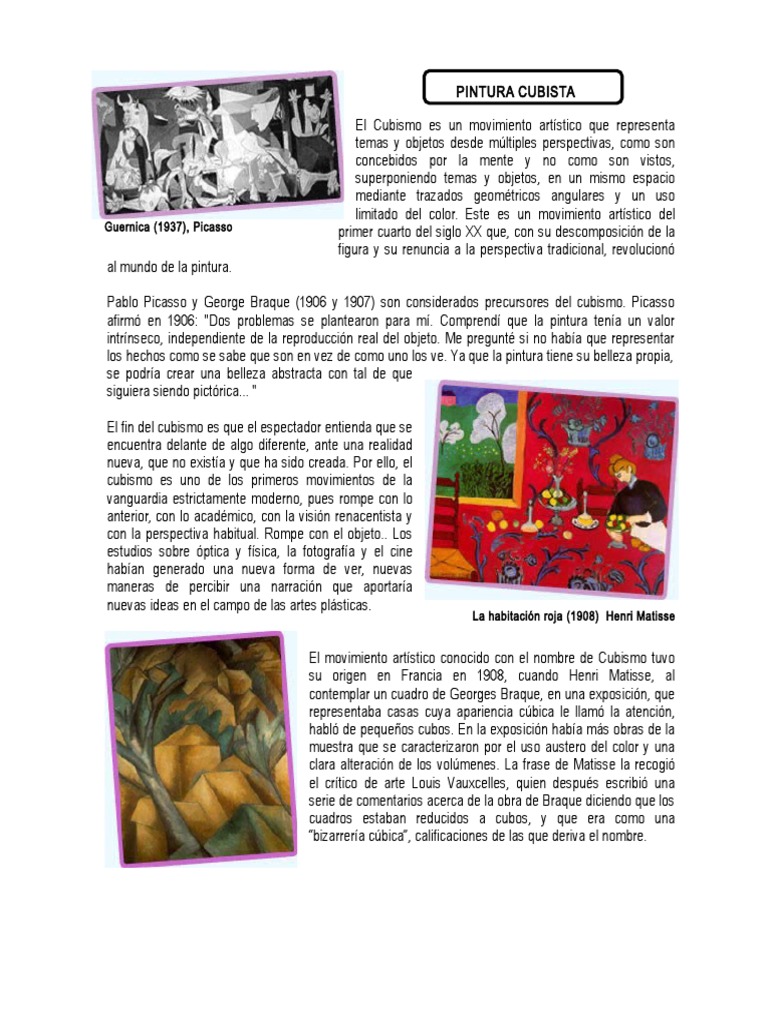 El Cubismo: Innovación en la Pintura | PDF | Cubismo | Pablo Picasso