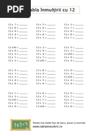 Fise de Lucru Cu Tabla Inmultirii Cu 12 ws4 PDF