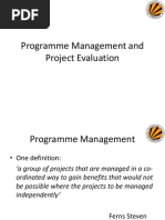 Programme Management and Project Evaluation