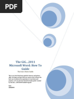 The Gig 2011 Microsoft Word: How To Guide