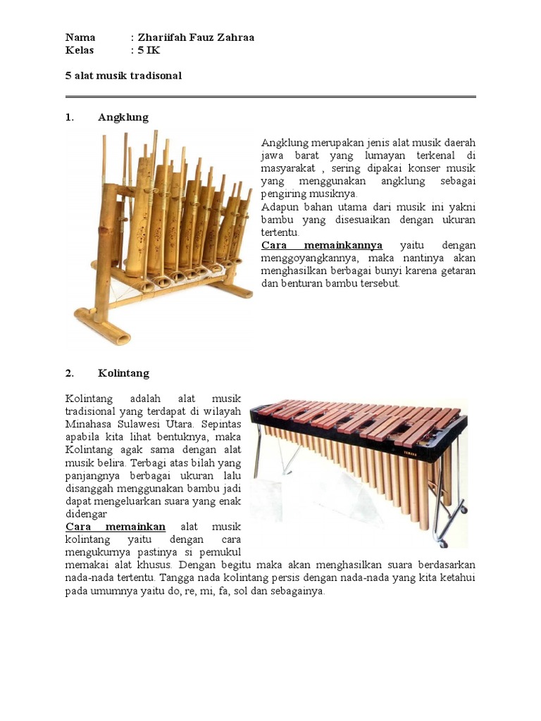  Alat  Musik  Kolintang Termasuk Jenis Instrumen Berbagai Alat 