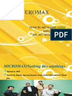 Micromax: Done By:-Md Shabir Uddin Nhli, Bangalore REG NO:-NHLI09PGDM046