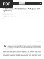 As 22 Maiores Palavras Da La Ngua Portuguesa Com s