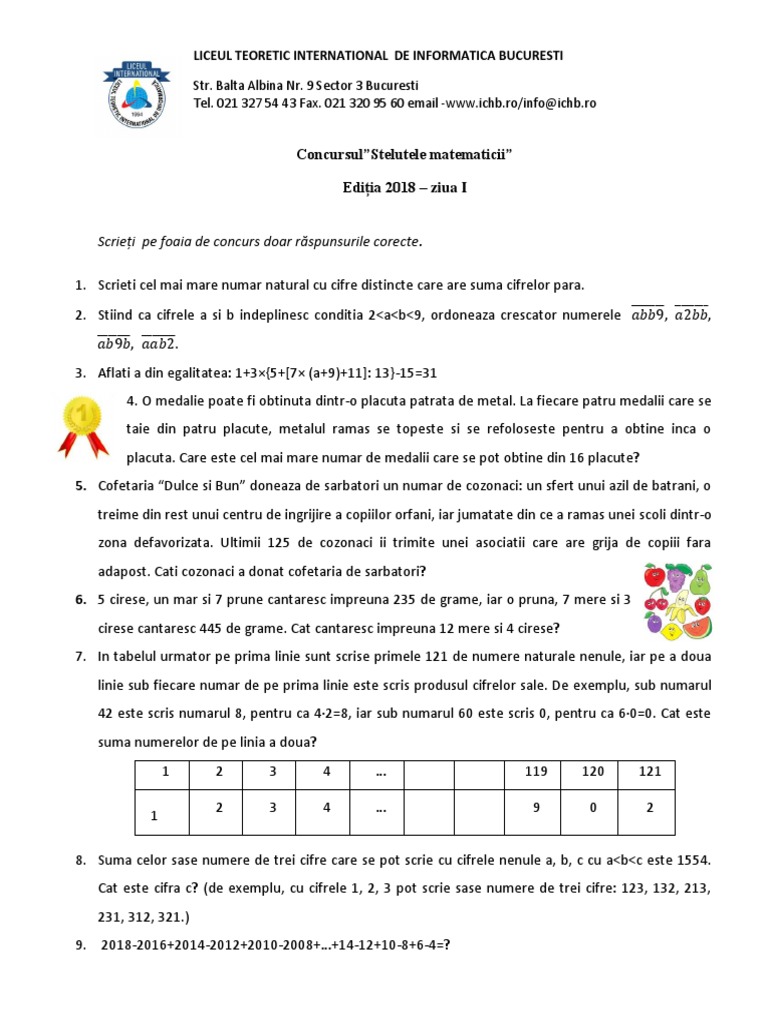 Test Matematica | PDF