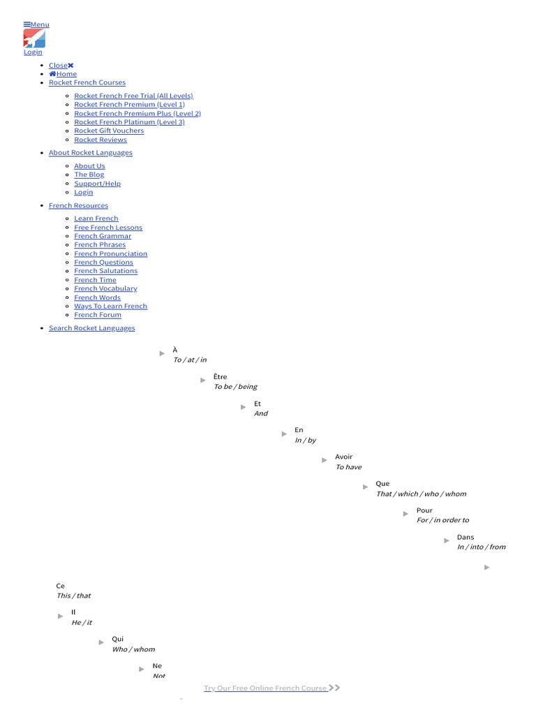 The 300 Most Common French Words Pdf Pdf French Language Linguistics