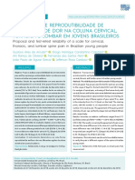 Proposição e reprodutibilidade de uma escala de dor na coluna cervical, torácica e lombar em jovens brasileiros