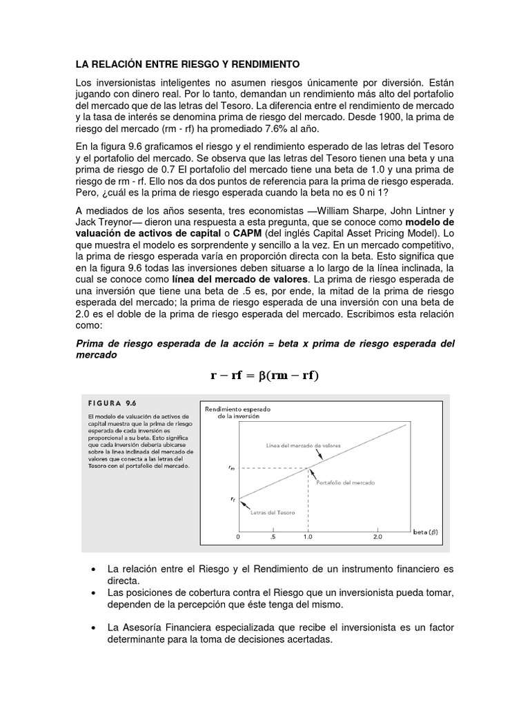 Riesgo y Rendimiento en Inversiones | PDF | Economía Financiera ...
