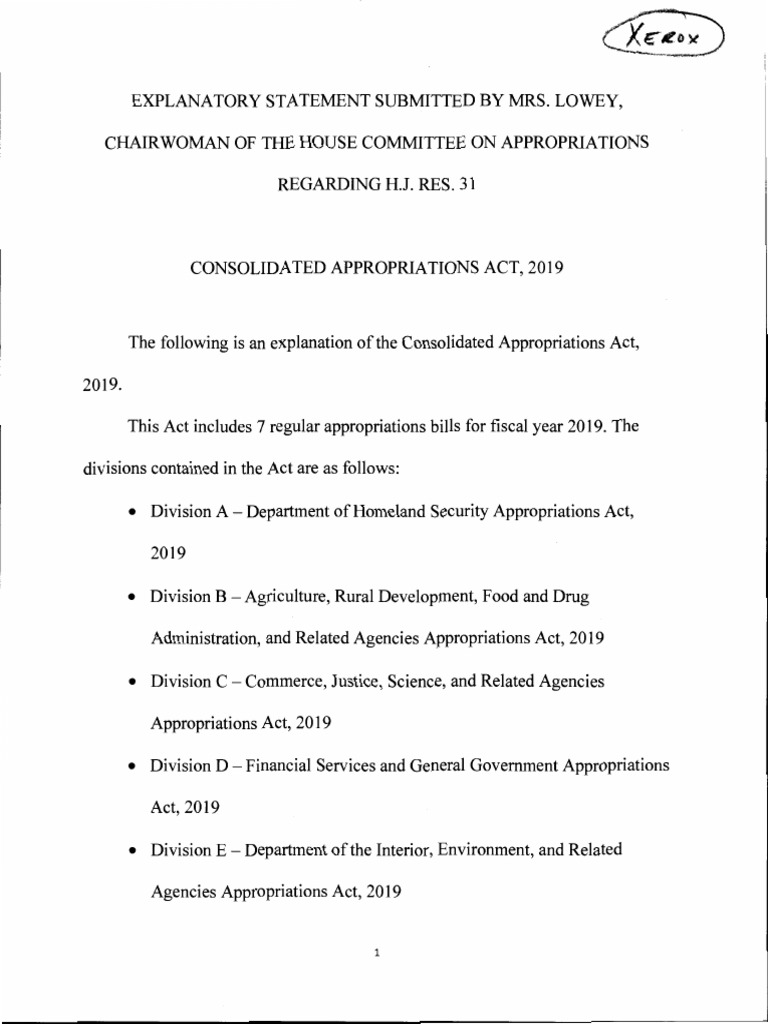 SOM FY19 Consolidated Appropriations Act PDF Download Free PDF U.S
