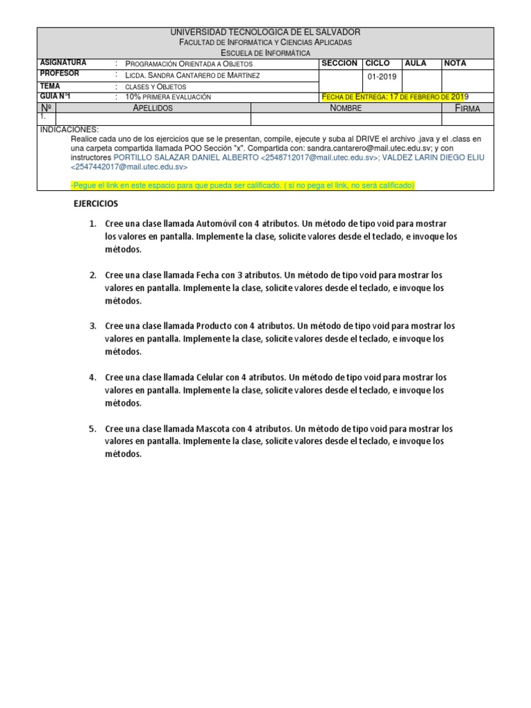 Ejercicios de Clases en Java | PDF