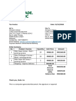 Hade Order Invoice