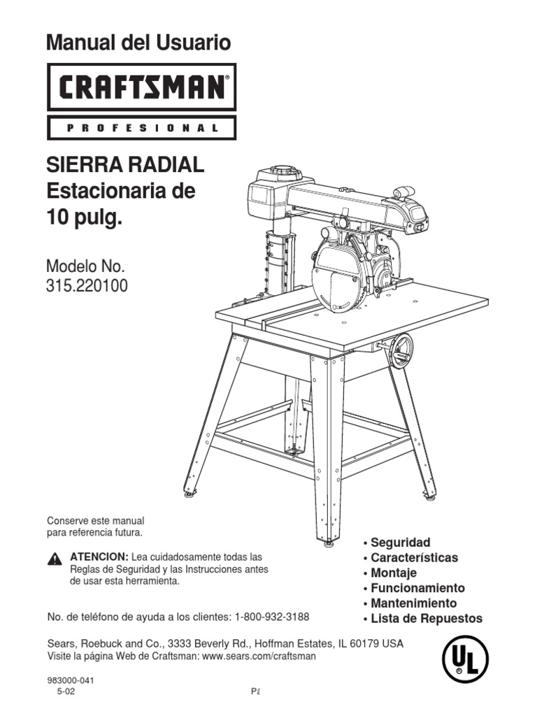 Sierra radial craftsman online