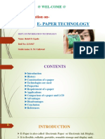 A Presentation On-: E-Paper Technology