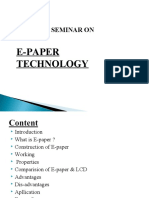 E-Paper Technology: Seminar On