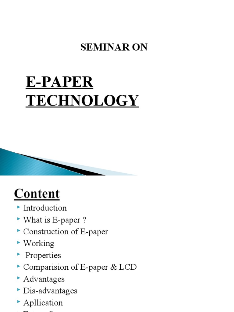 E-Paper Tech for Innovators | PDF | Electronics | Display Technology