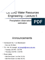 CE 3342 Water Resources Engineering - Lecture 5: Precipitation Observation and Estimation
