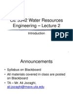 CE 3342 Water Resources Engineering - Lecture 2
