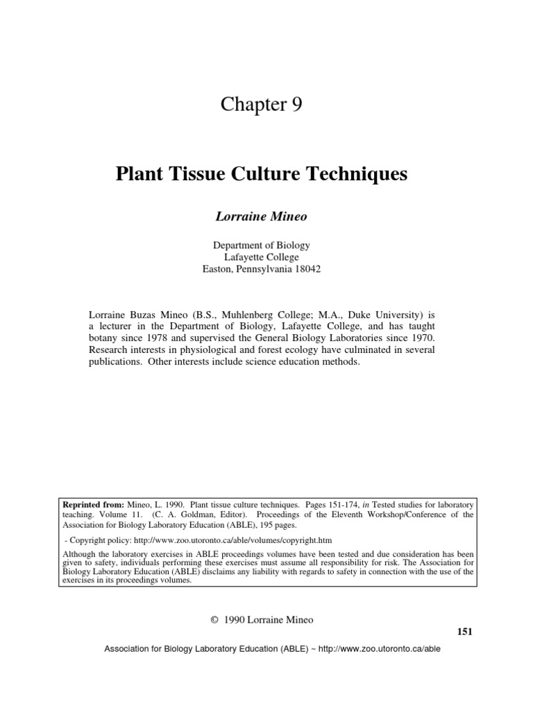 Tissue Culture | PDF | Plant Hormone | Auxin