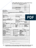 UnitedHealthcare Pre-Authorization Form for Parekh TPA India (Pvt.) Ltd