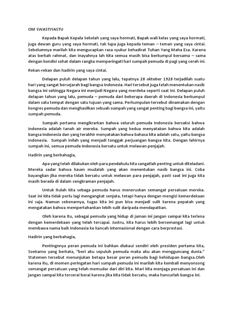 Pidato Sumpah Pemuda Pdf