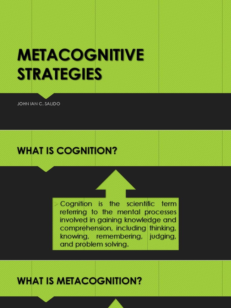 Metacognitive Strategies for Learning | PDF | Metacognition | Reading ...