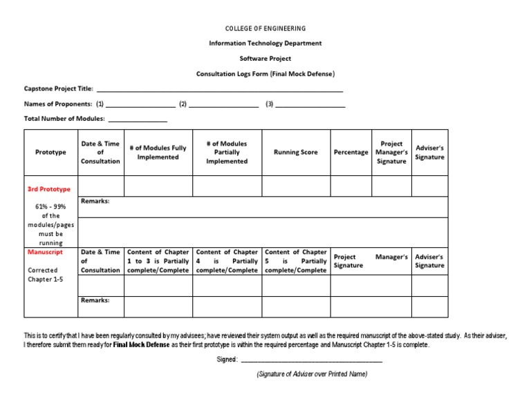 Consultation Log for Mock Thesis Defense | PDF | Computing ...