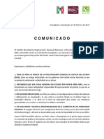 Comunicado sobre Fiscal General