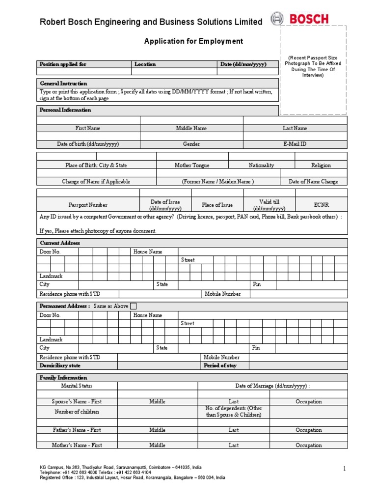 bosch-application-form-identity-document-employment