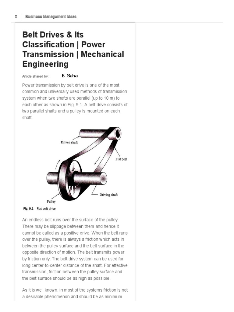 Belt Drives & Its Classification _ Power Transmission _ Mechanical