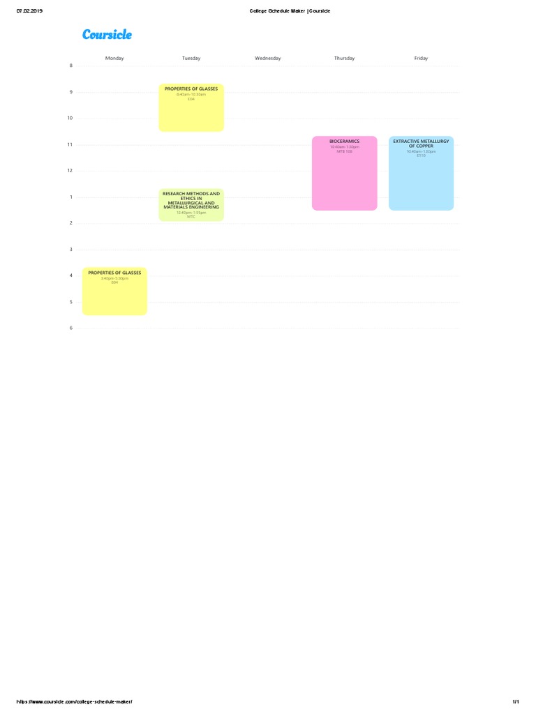 College schedule maker coursicle pdf
