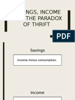 Savings, Income and The Paradox of Thrift