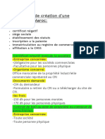 Liste de Documents Constitution de Societe