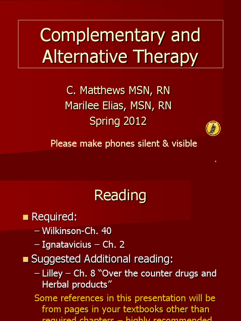 Complementary and Alternative Therapies PDF Alternative Medicine