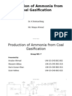 Production of Ammonia From Coal Gasification: - Supervised by Dr. K Shahzad Baig Mr. Waqas Ahmad