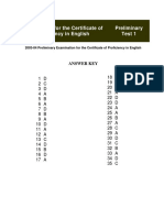 Examination For The Certificate of Proficiency in English Preliminary Test 1