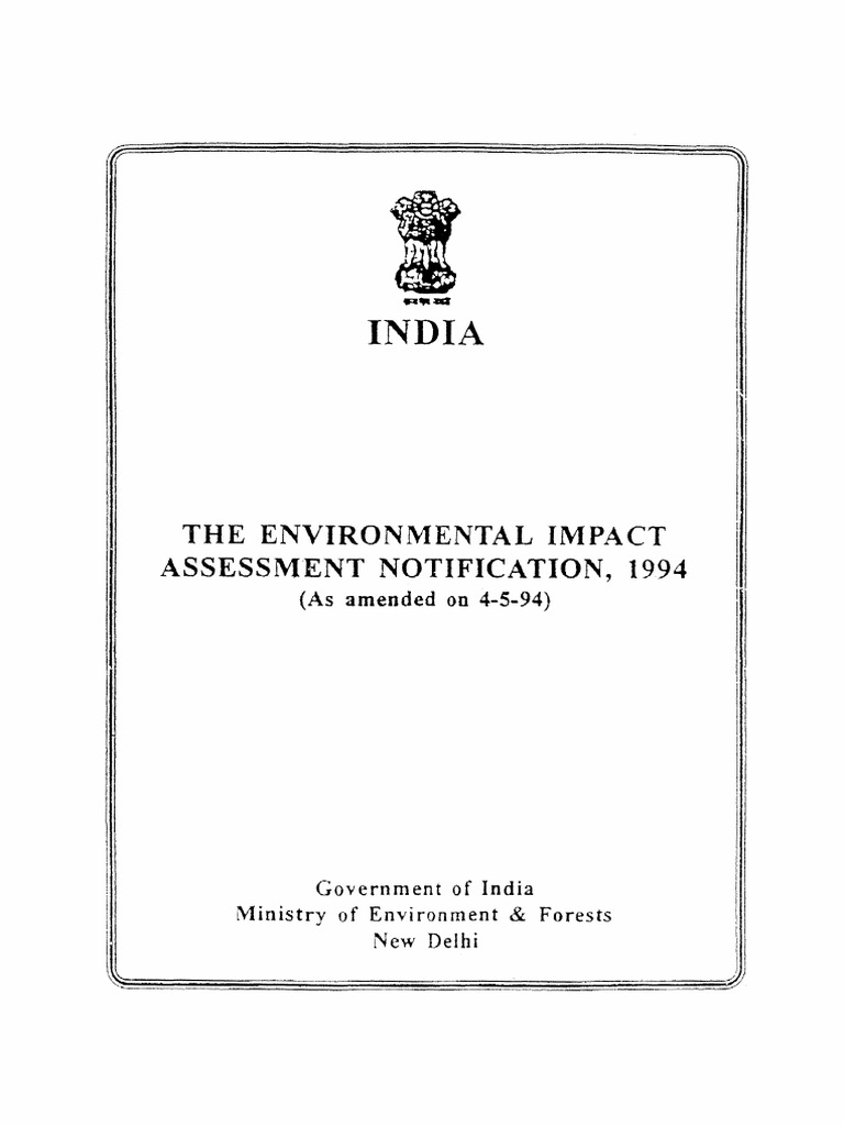 EIA Notification 1994 | PDF | Environmental Impact Assessment | Petroleum