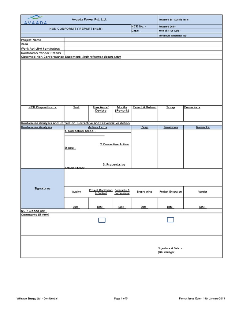 NCR Format | PDF | Energy And Resource | Business